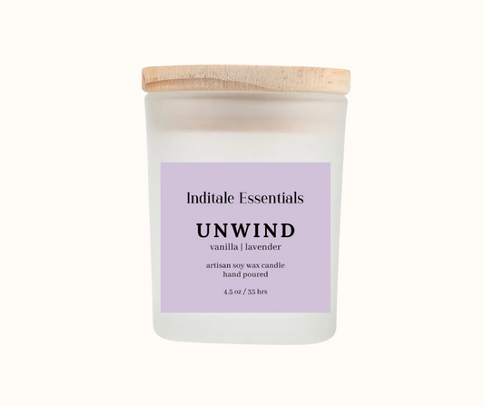 Unwind // Vanilla and Lavender Scented Candle