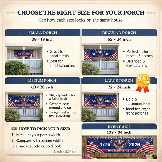 Custom Polyester Outdoor Banner - Personalized America 250th Anniversary Gifts For Mom, Dad, Brother, Sister, Kids - Together We Shine Bright
