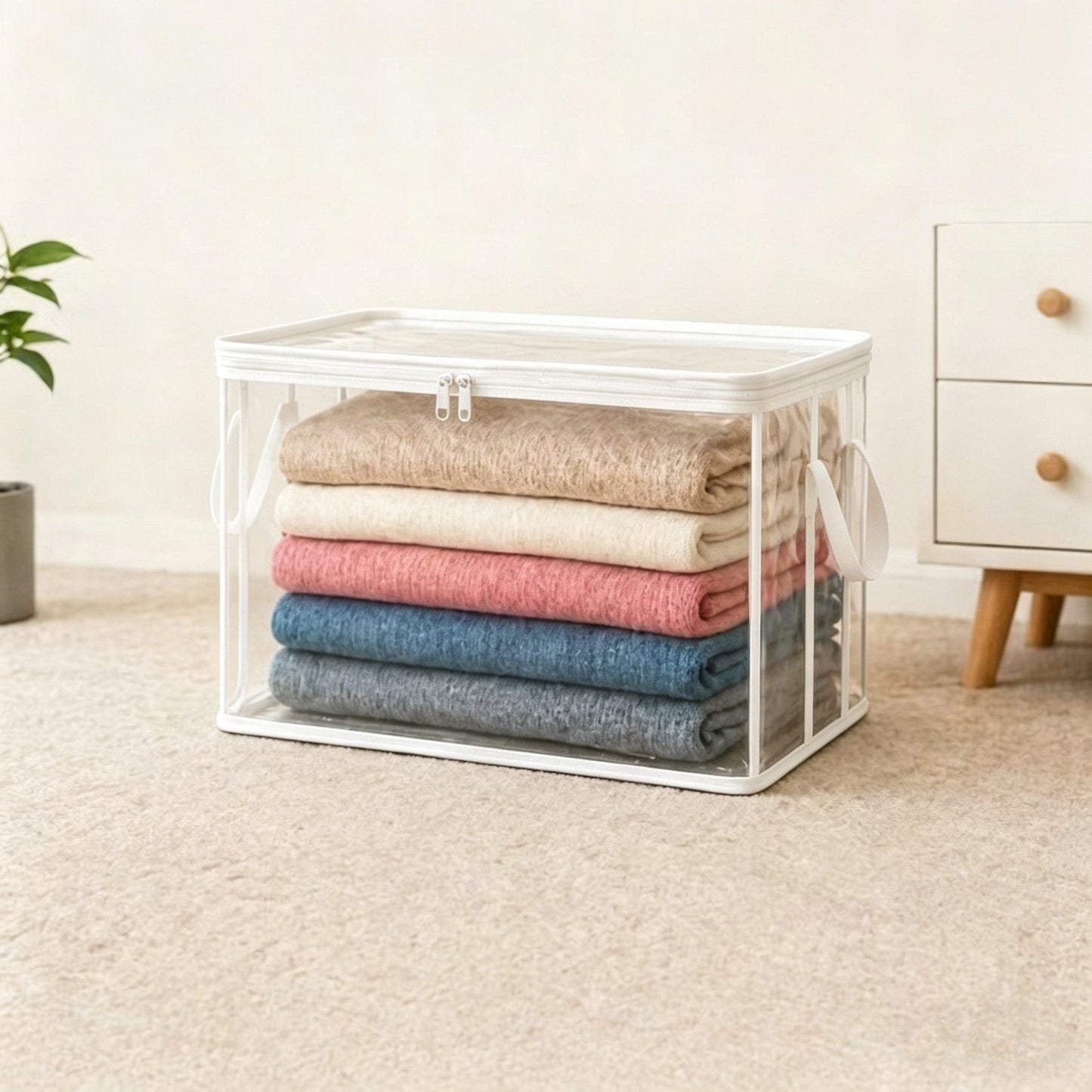 Large Heavy-Duty Thick Plastic Clear Storage Bag for Clothes, Moving & Storage