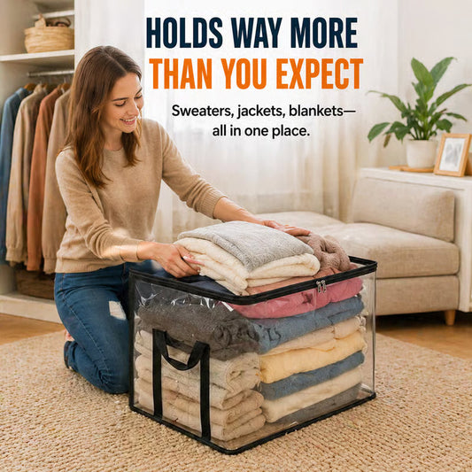 Large Heavy-Duty Thick Plastic Clear Storage Bag for Clothes, Moving & Storage