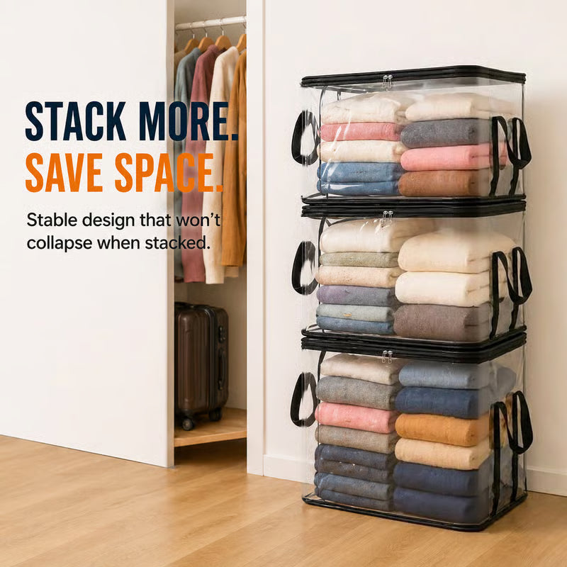 Large Heavy-Duty Thick Plastic Clear Storage Bag for Clothes, Moving & Storage