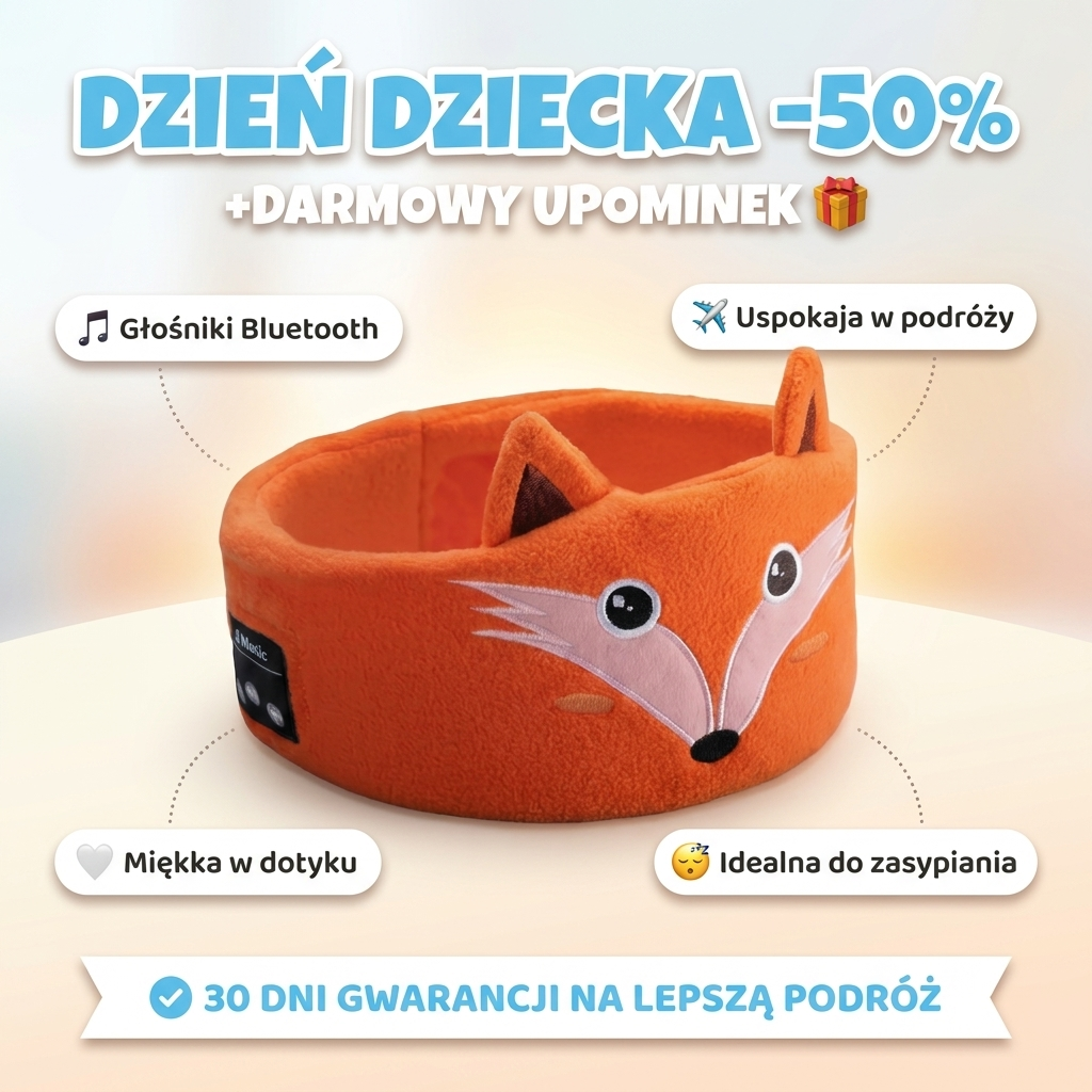 Figluska Spokojna Główka - Uspokajająca opaska z głośnikiem
