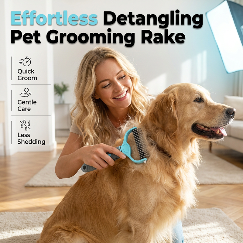 😎Buy 2, Get 1 Free ✨ Double-Sided Grooming Comb for Dogs and Cats! 🐾